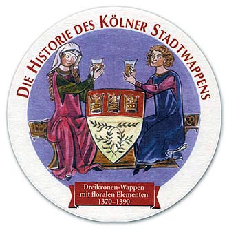 Dreikronen-Wappen mit floralen Elementen 1370 - 1390