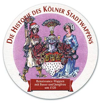 Renaissance-Wappen mit Bauer und Jungfrau um 1520